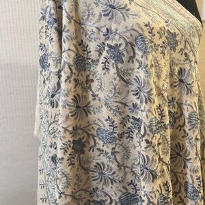 Full Sized Floral  Pashmina Embroidered Fabric
